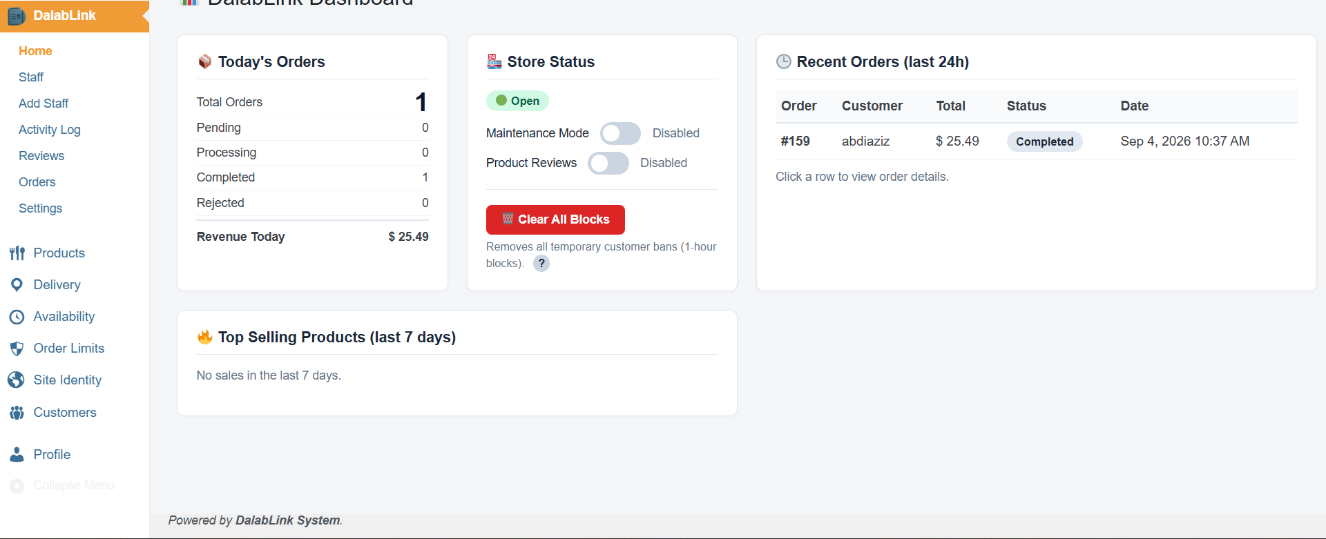 DalabLink Manager Dashboard
