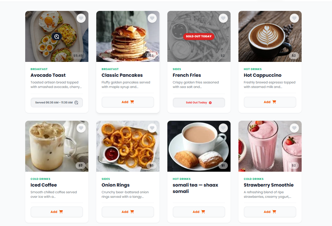 DalabLink Live Digital Menu Example